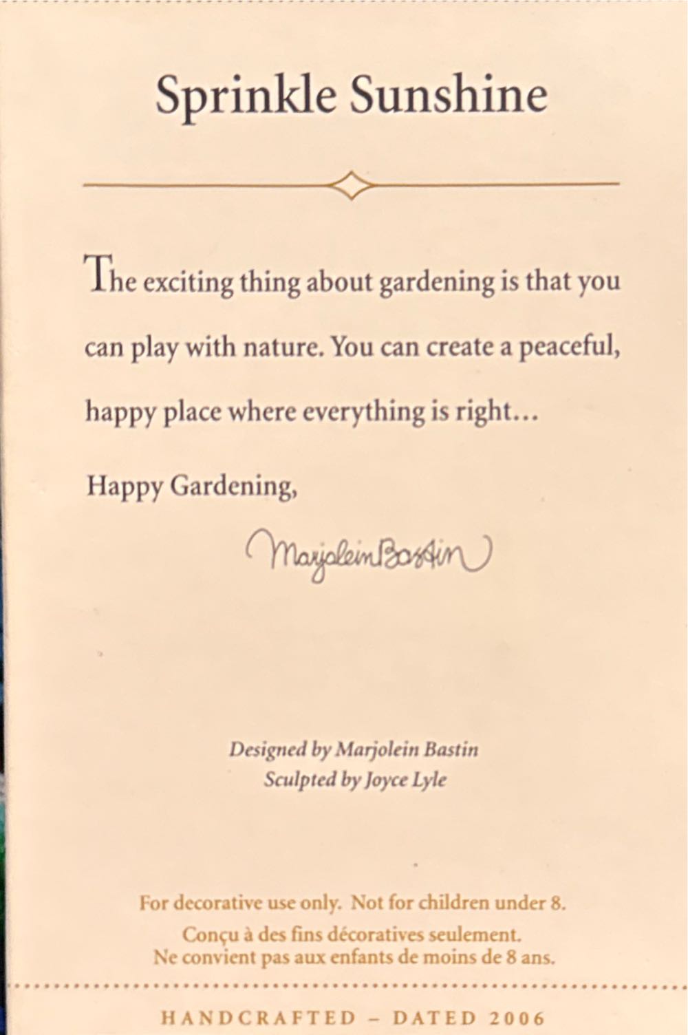 Sprinkle Sunshine - Natures Sketchbook (Marjolein Bastin) ornament collectible [Barcode 015012904406] - Main Image 2