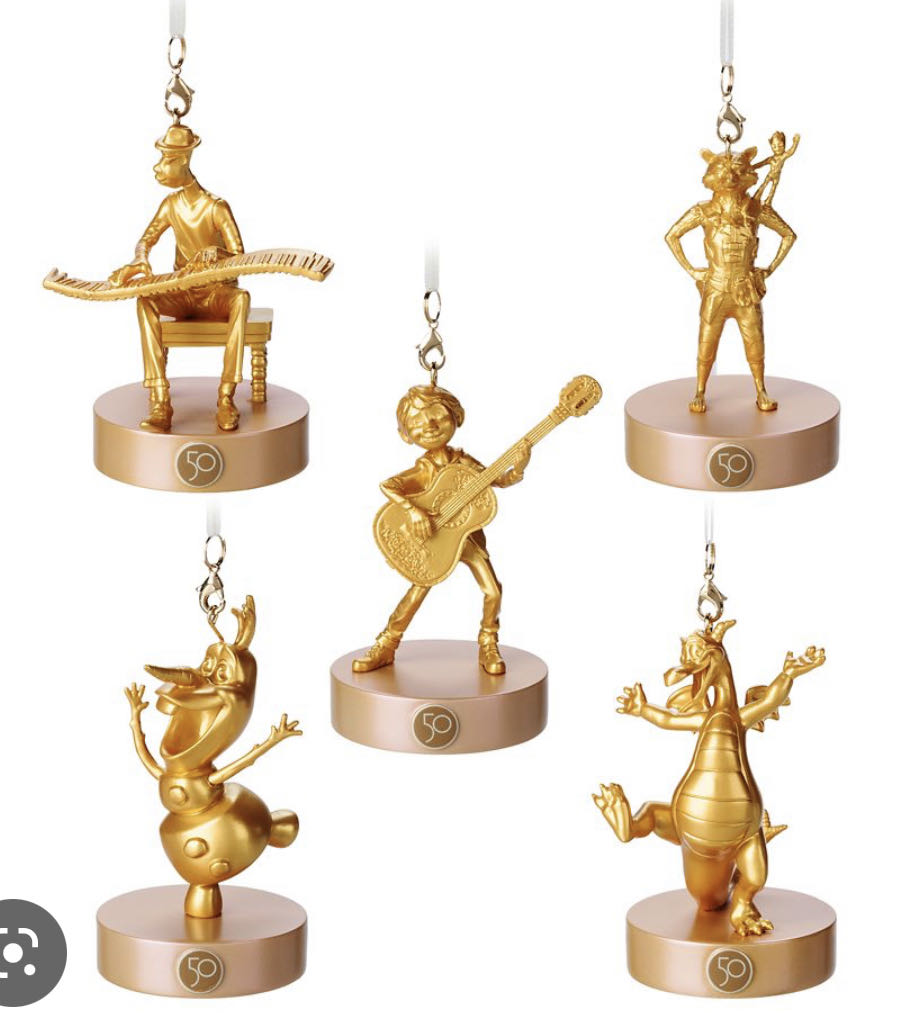 Walt Disney World 50th Anniversary Fab 50 Gold Ornament Set Epcot  - Walt Disney World 50th Anniversary (Disney) ornament collectible [Barcode 400940964996] - Main Image 2