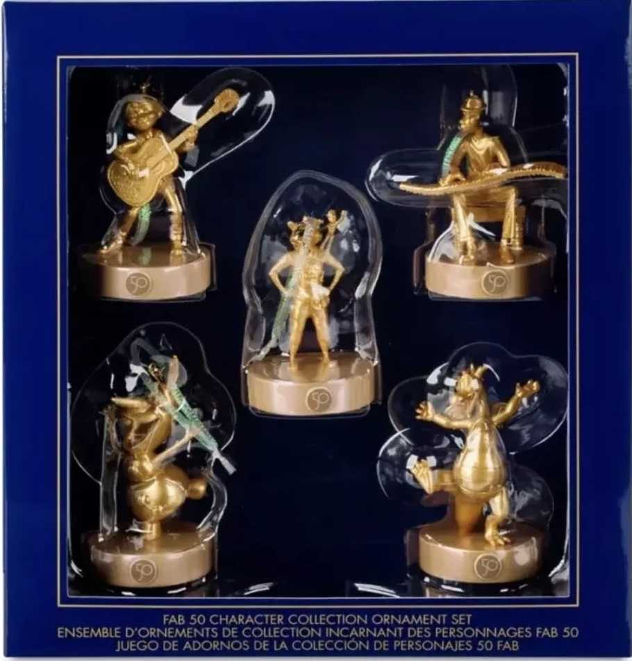 Walt Disney World 50th Anniversary Fab 50 Gold Ornament Set Epcot  - Walt Disney World 50th Anniversary (Disney) ornament collectible [Barcode 400940964996] - Main Image 3