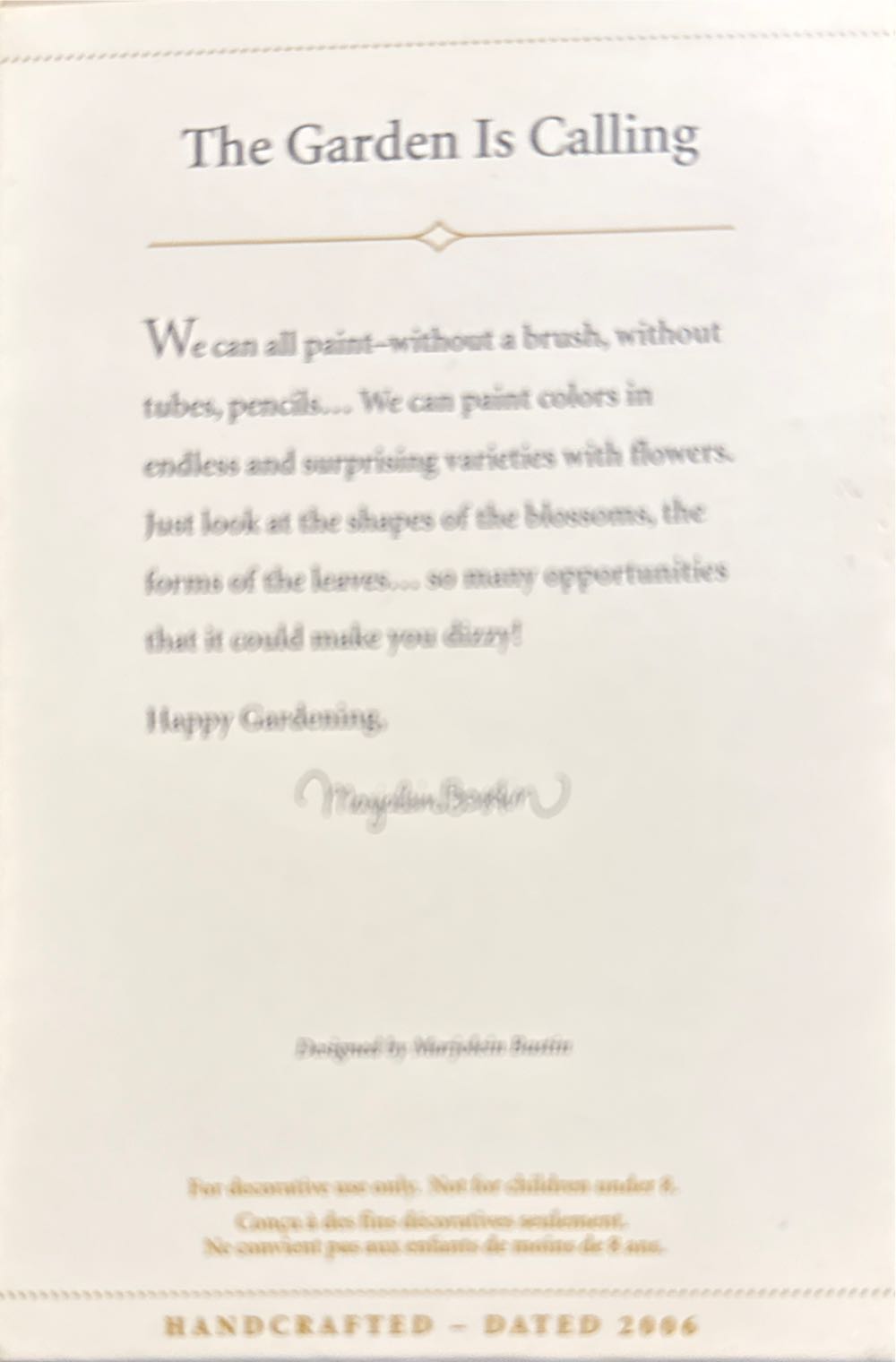 The Garden Is Calling - Nature’s Sketchbook (Marjolein Bastin) ornament collectible [Barcode 015012904383] - Main Image 2