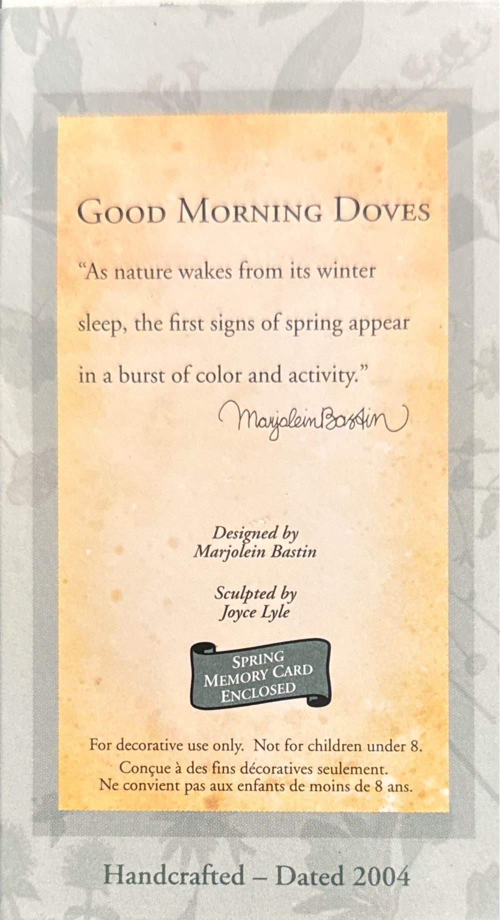 Good Morning Doves - Natures Sketchbook (Marjolein Bastin) ornament collectible [Barcode 015012792546] - Main Image 2