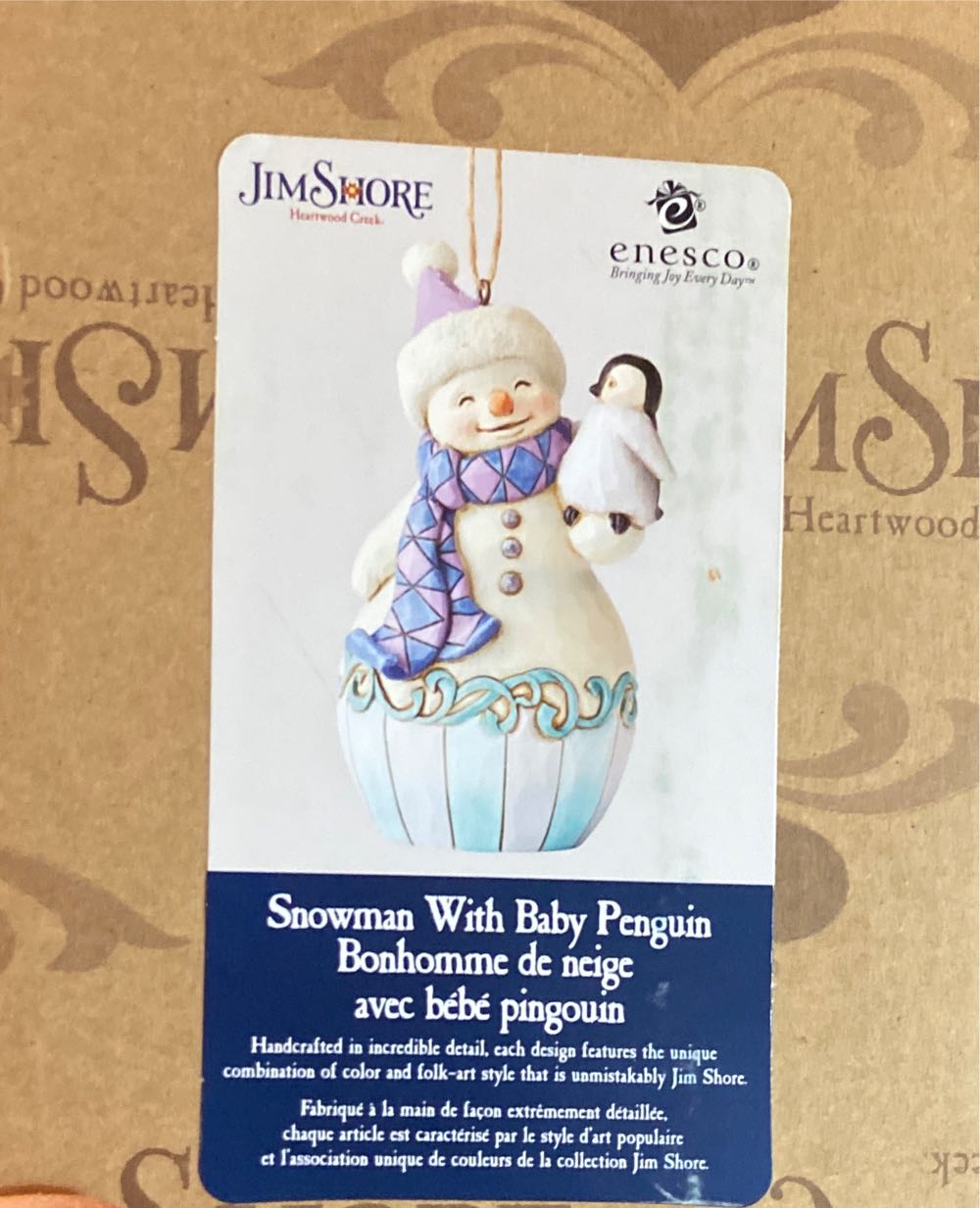 Snowman With Baby Penguin - Snowman (Winter) ornament collectible [Barcode 028399134892] - Main Image 2
