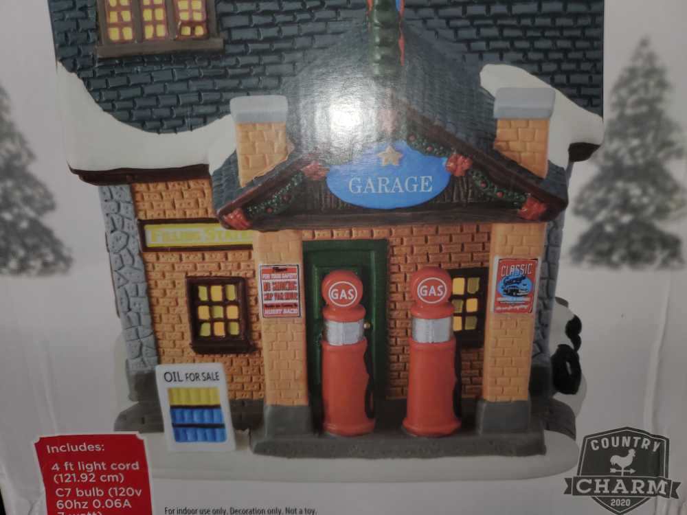 Homiday Time Village Big Pine Gas Station  ornament collectible [Barcode 049696515085] - Main Image 1