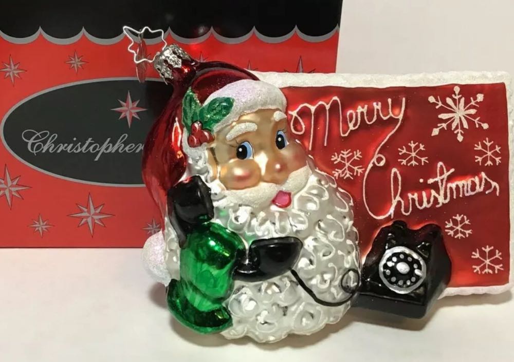 Dialing 1225 Santa Phone Postcard  ornament collectible - Main Image 1