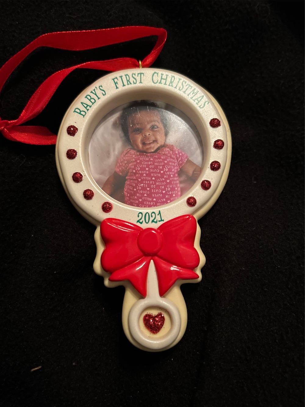 Baby’s First Christmas  (Picture Ornament) ornament collectible [Barcode 763795699605] - Main Image 2