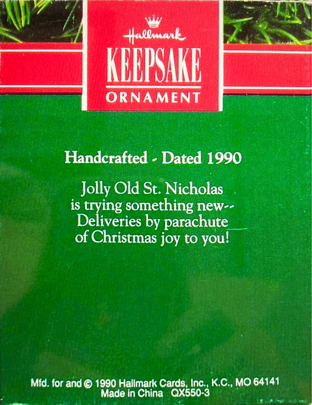 Joy Is In The Air - Santa (Parachute) ornament collectible [Barcode 070000027437] - Main Image 2