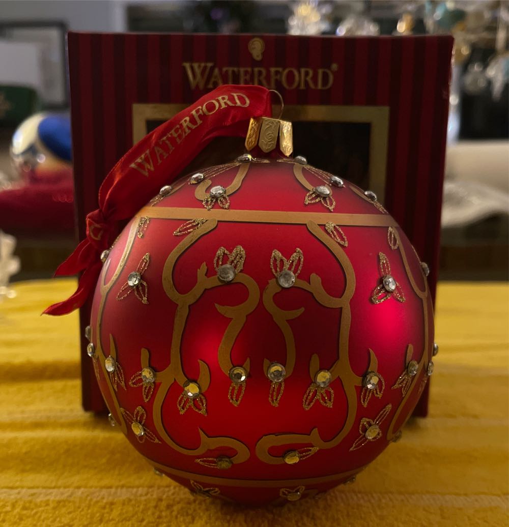 Waterford Jeweled Holiday Scroll Ball Holiday Heirlooms Ornament  ornament collectible [Barcode 024258482173] - Main Image 2
