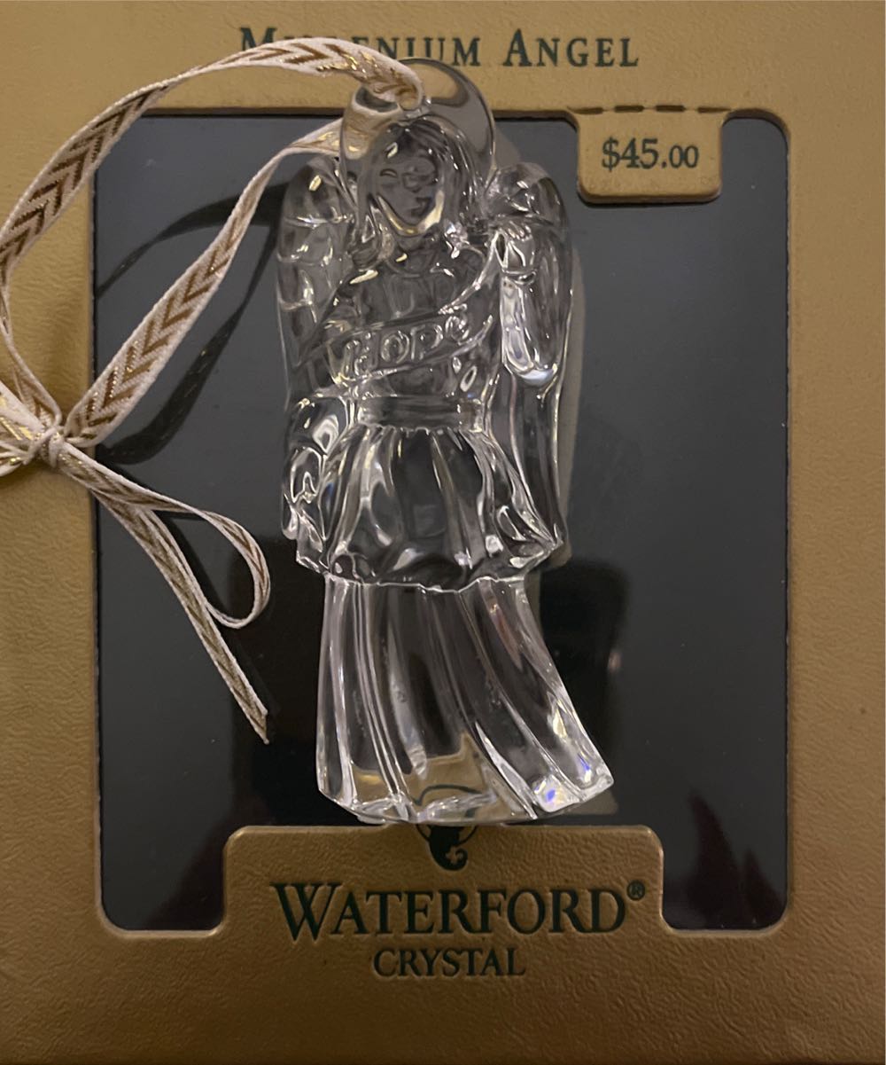Waterford Crystal Millennium Angel Christmas Ornament - Millenium Angel ornament collectible [Barcode 024258255104] - Main Image 2