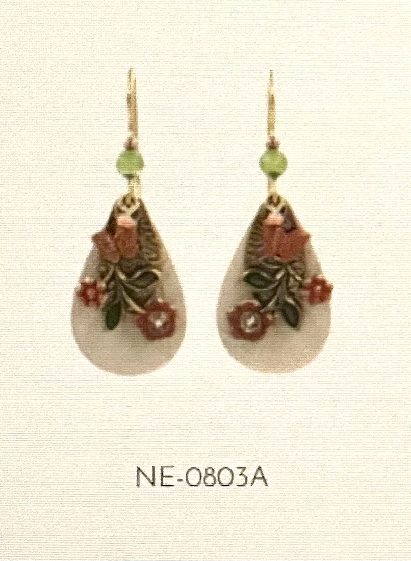 Silver Forest Pink Teardrop Floral  ornament collectible - Main Image 2