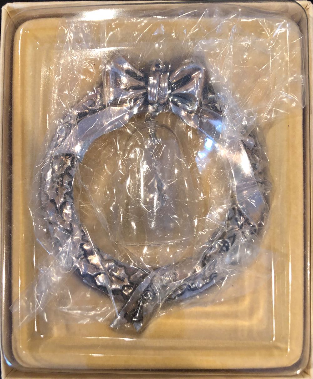 Lead Crystal Bell In Silver Wreath - Holiday Heirloom ornament collectible - Main Image 2