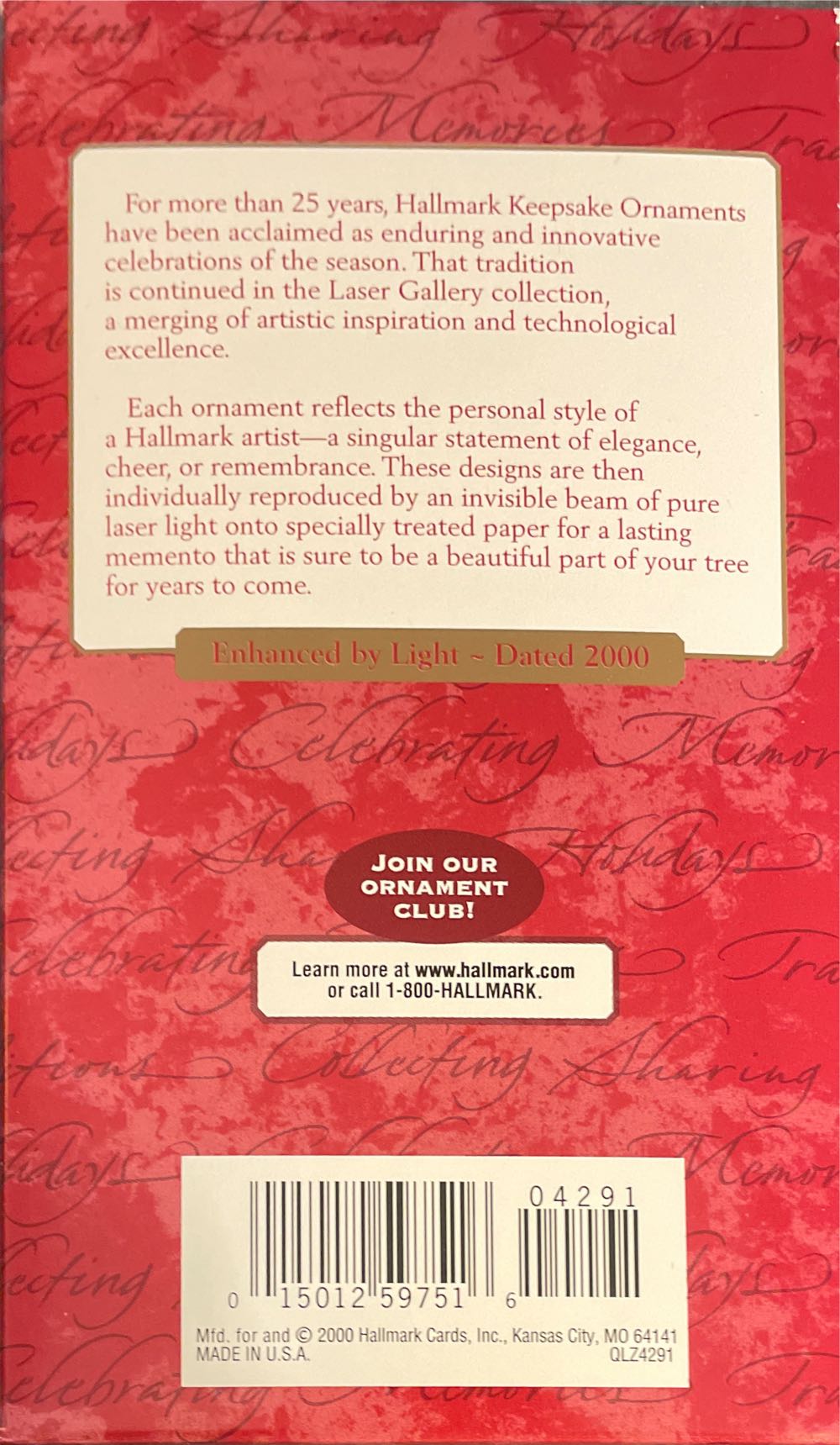 LG Hallmark Laser Gallery Fun Stuffed Stocking - Laser Gallery (Stocking) ornament collectible [Barcode 015012597516] - Main Image 2