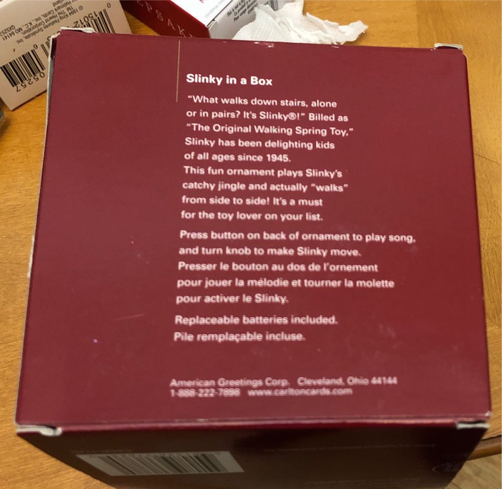 Slinky In A Box Musical Moveable Carlton Cards Christmas ... Ebay - Toys & Games (Toys) ornament collectible [Barcode 661526376880] - Main Image 2