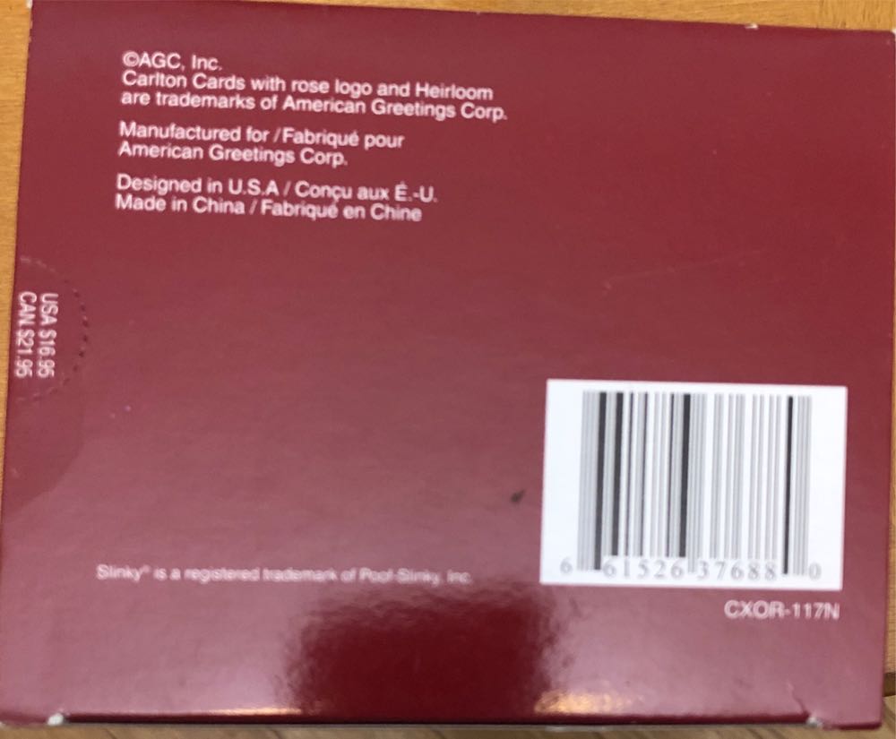 Slinky In A Box Musical Moveable Carlton Cards Christmas ... Ebay - Toys & Games (Toys) ornament collectible [Barcode 661526376880] - Main Image 3