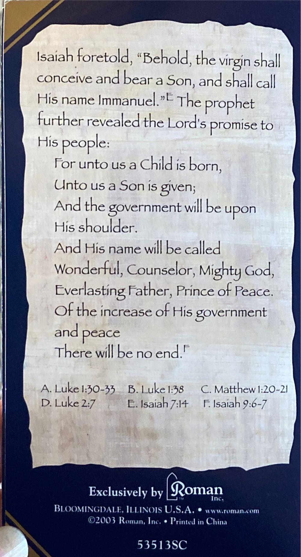 Fontanini.  5-inch Scale The Birth Of Christ  ornament collectible [Barcode 089945202168] - Main Image 4