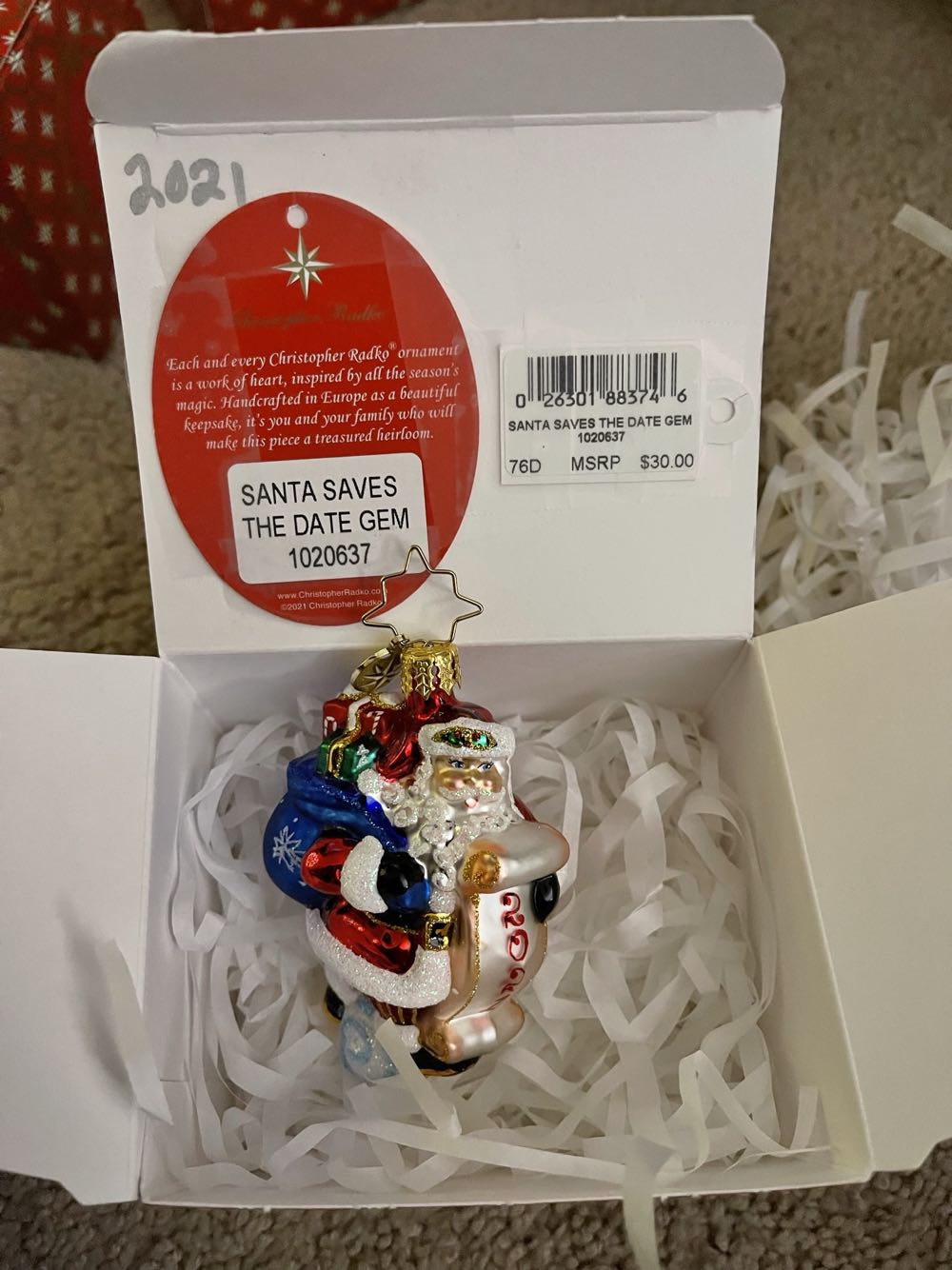 Santa Saves The Date Gem - Santas (Santa) ornament collectible - Main Image 2