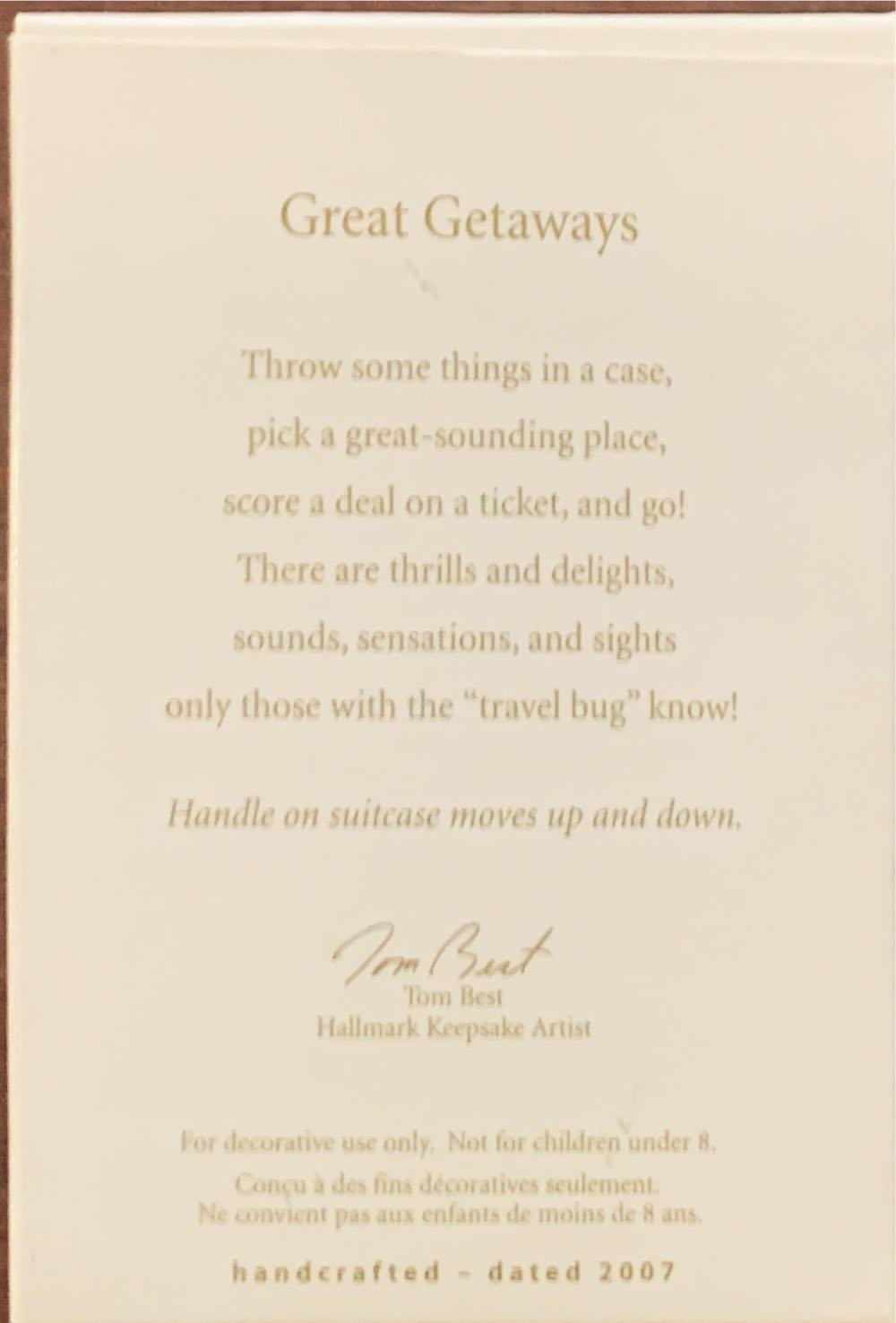 Dollhouse Miniatures Great Getaways Suitcase  (Doll House Miniatures) ornament collectible [Barcode 015012992021] - Main Image 2