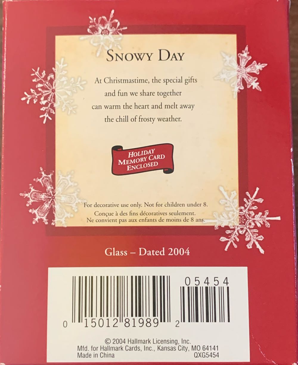 Snowy Day - No Series (Santa, Christmas) ornament collectible [Barcode 015012819892] - Main Image 2