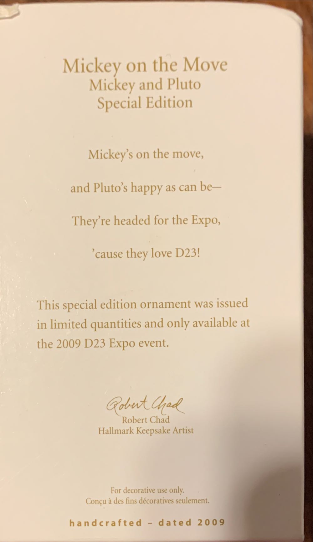 Mickey On The Move  (Mickey and Pluto) ornament collectible - Main Image 2