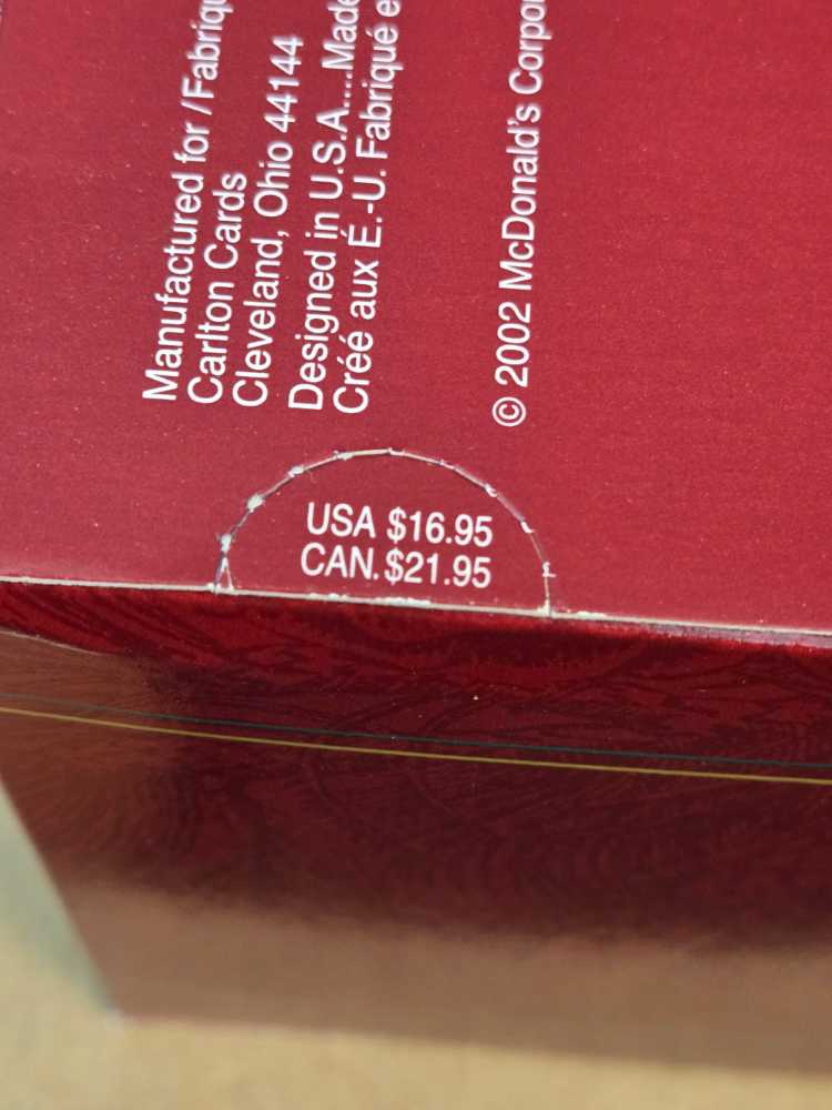 Carlton Cards Mcdonalds 100 Smiles An Hour - McDonald’s (McDonald’s) ornament collectible [Barcode 018100944711] - Main Image 4