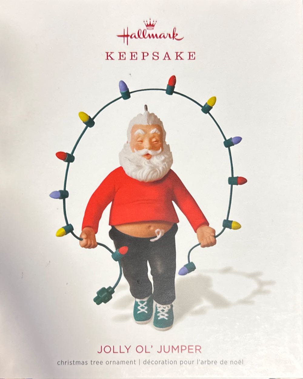 Hallmark Keepsake Christmas Ornament Year Dated Santa Jump Rope Fitness Jolly Ol Jumper - Whimsy (Santa) ornament collectible [Barcode 763795346820] - Main Image 3