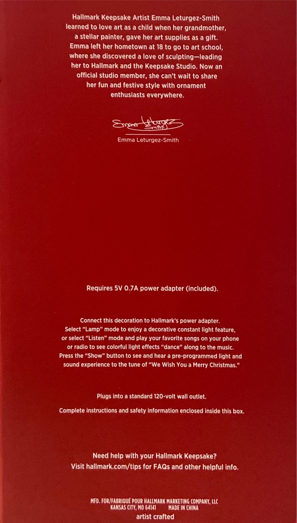 Hallmark Keepsake Sound-A-Light. 2020.  Festive Home. - Sound-A-Light (Festive Home) ornament collectible - Main Image 2