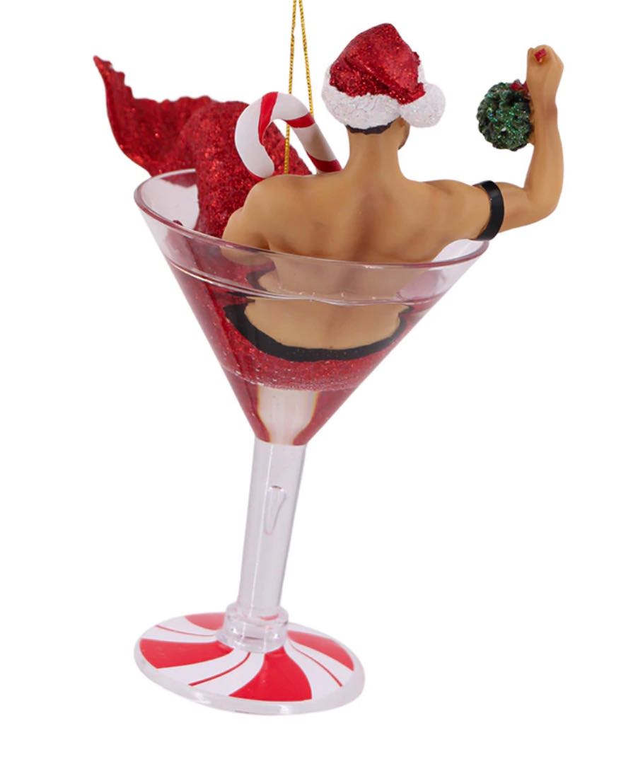 Mistletoe Santa - Merman ornament collectible - Main Image 2