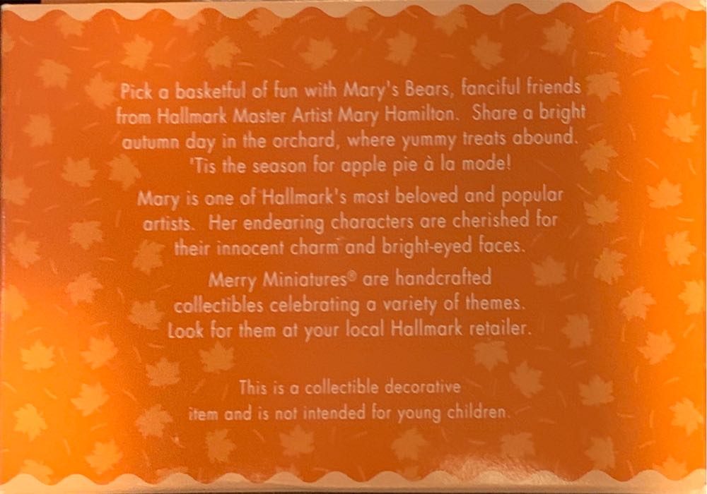 Hallmark Merry Miniatures Apple Harvest - Merry Miniatures A Collection Of Charm (Thanksgiving - Personalities 1997) ornament collectible [Barcode 015012390674] - Main Image 2