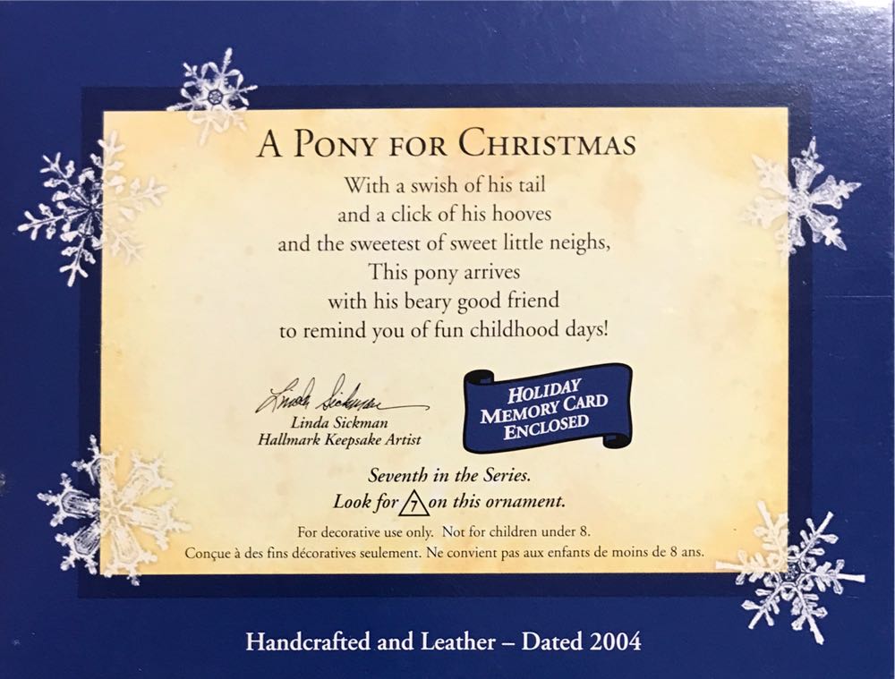 A Pony For Christmas # 7 Repaint - A Pony For Christmas (A Pony For Christmas) ornament collectible [Barcode 015012812626] - Main Image 2