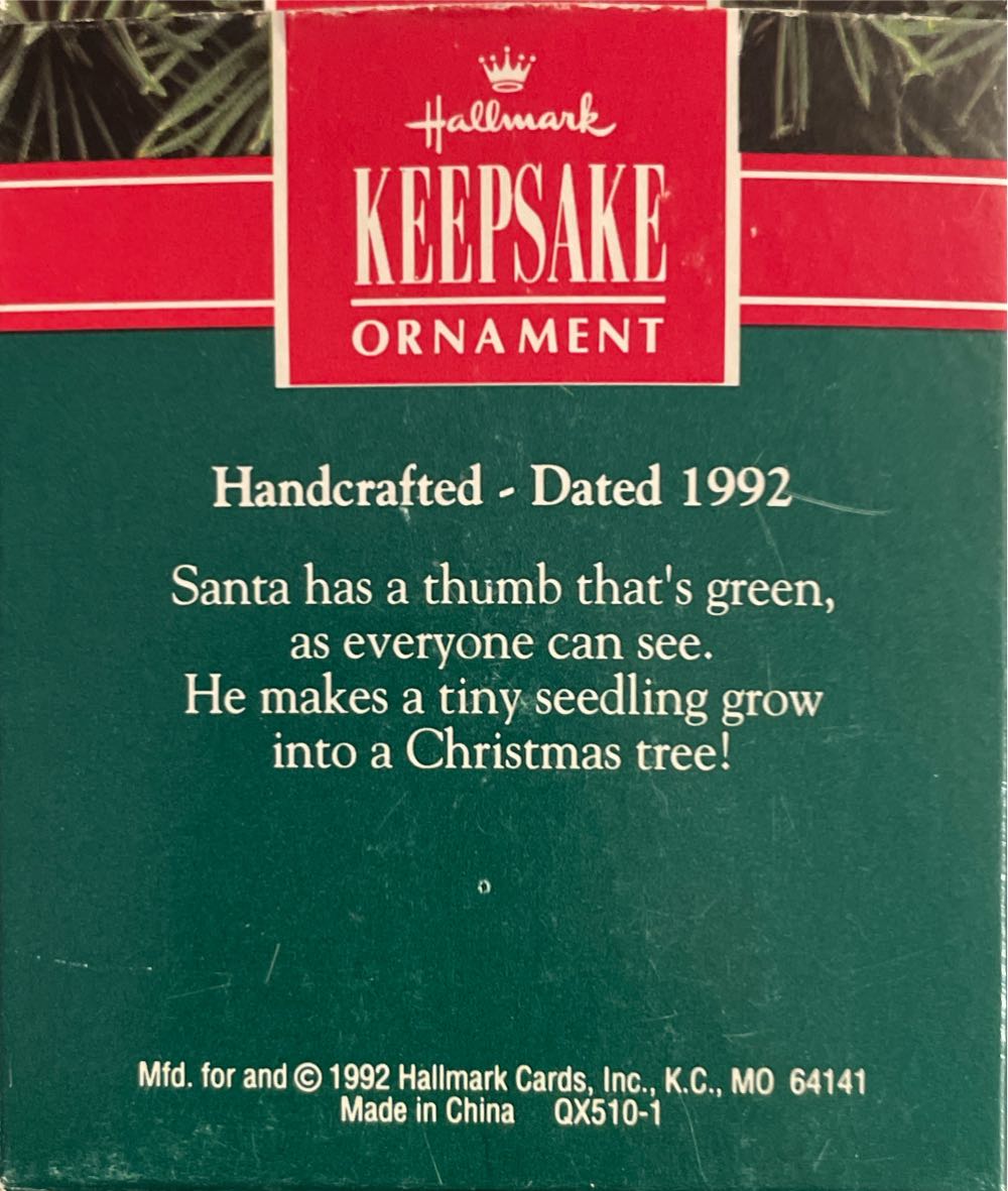 Green Thumb Santa - Santa Claus (Santa) ornament collectible [Barcode 070000027437] - Main Image 2