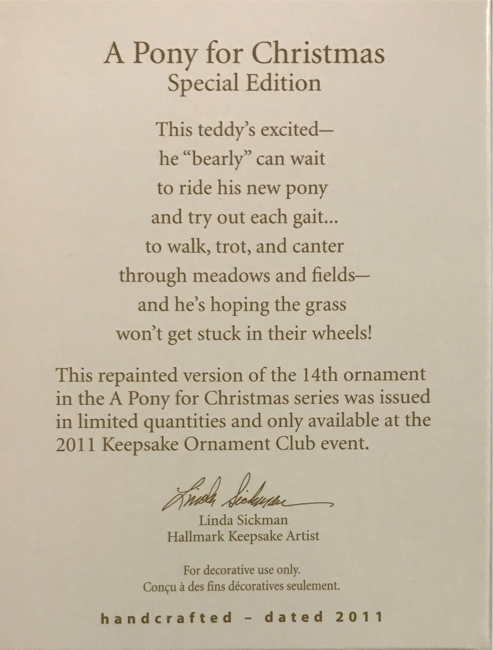 A Pony For Christmas #14 - A Pony For Christmas (A Pony For Christmas) ornament collectible - Main Image 2