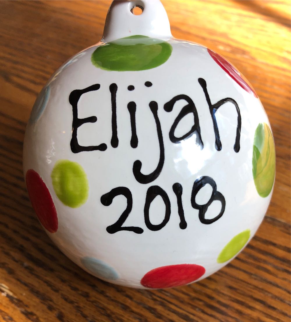 Handmade Personalized Ceramic Ball   ornament collectible - Main Image 2