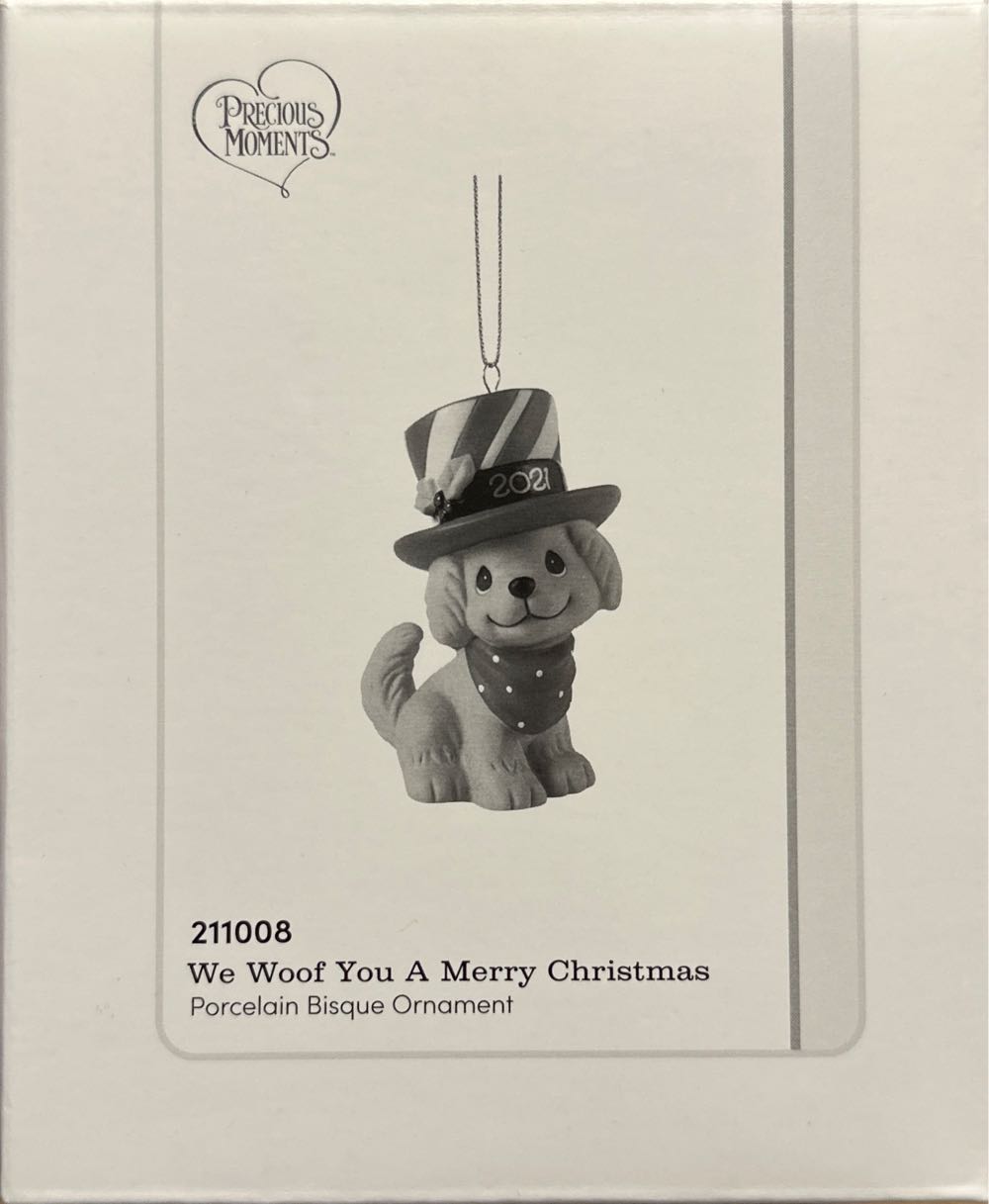 We Woof You A Merry Christmas 2021 - Precious Moments Ornaments (Christmas) ornament collectible [Barcode 842181124393] - Main Image 2