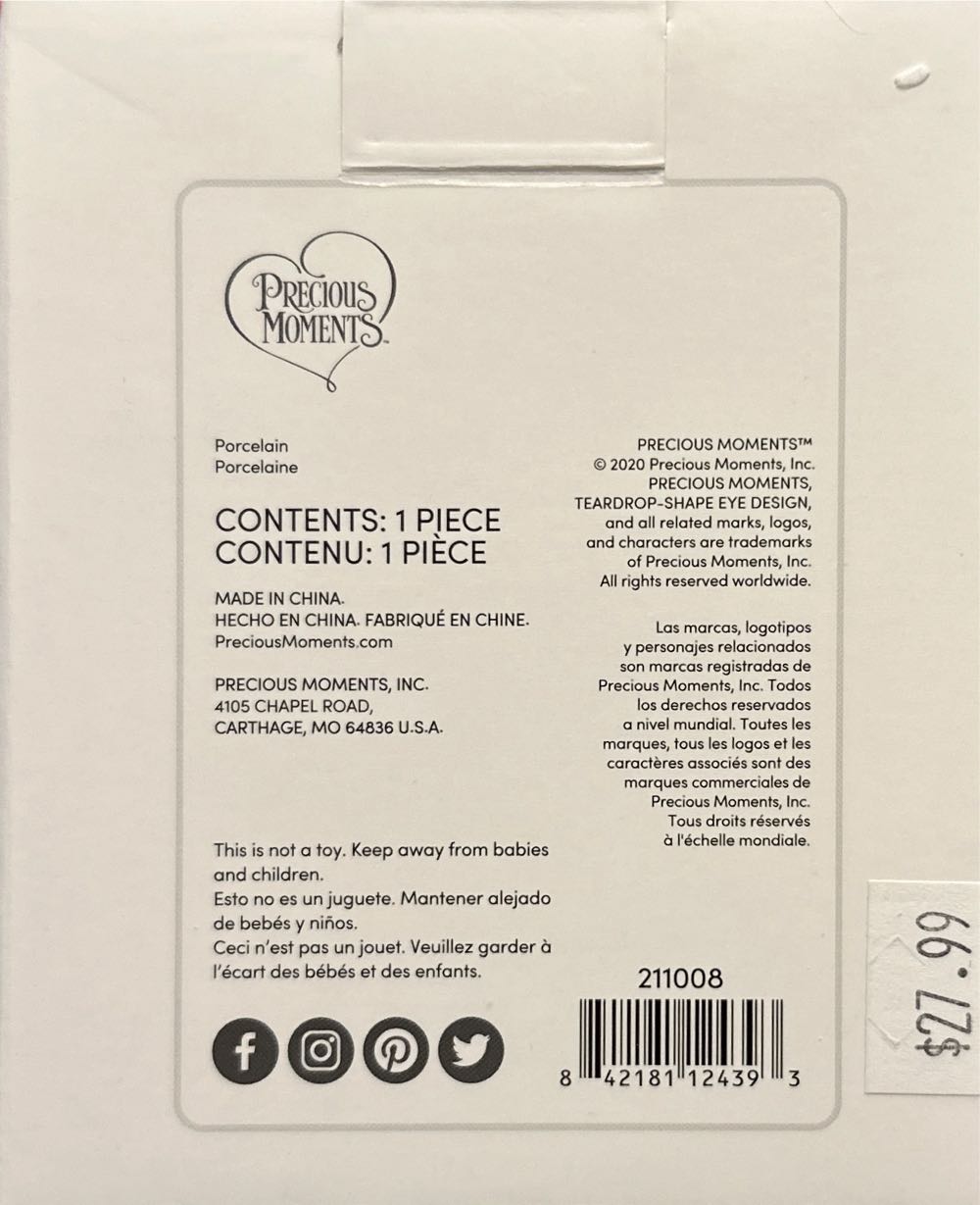 We Woof You A Merry Christmas 2021 - Precious Moments Ornaments (Christmas) ornament collectible [Barcode 842181124393] - Main Image 3