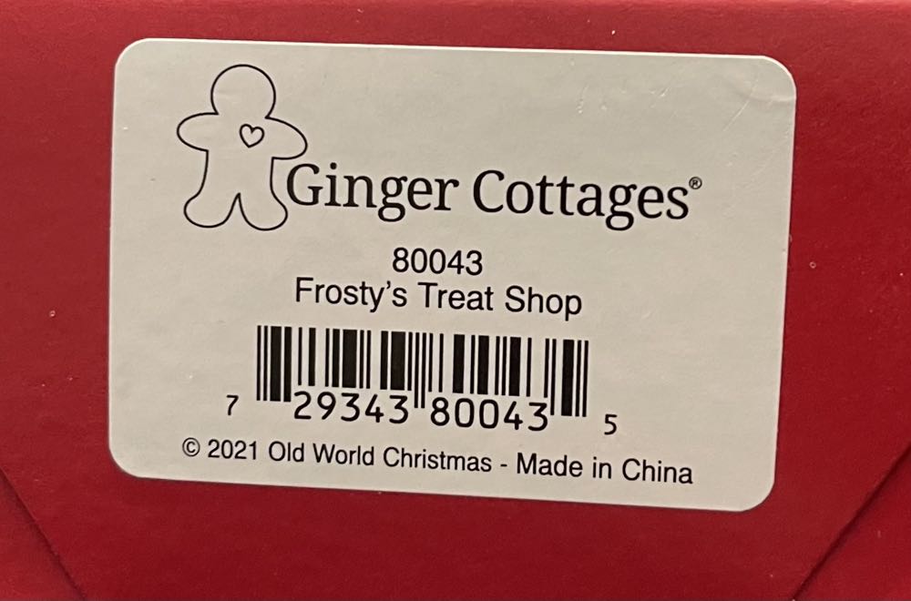 80043 Ginger Cottages - Frosty’s Treat Shop  ornament collectible [Barcode 729343800435] - Main Image 2