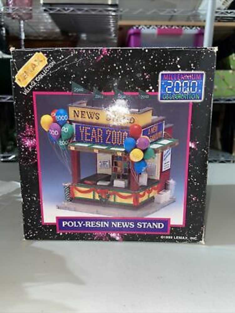 93307 Lemax Village Collection Millenium Celebration Poly Resin News Stand  (Christmas) ornament collectible [Barcode 728162933072] - Main Image 2