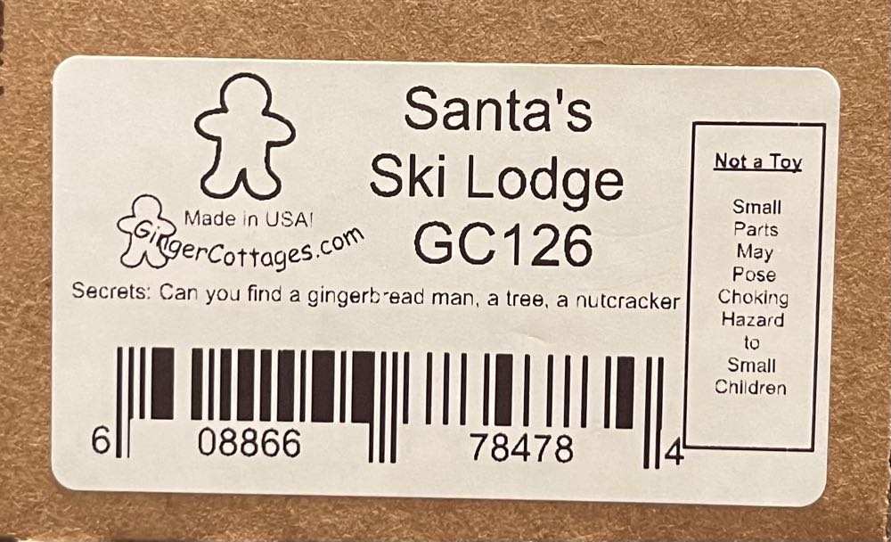 80023 (GC126) Ginger Cottages - Santa’s Ski Lodge  ornament collectible [Barcode 608866784784] - Main Image 2