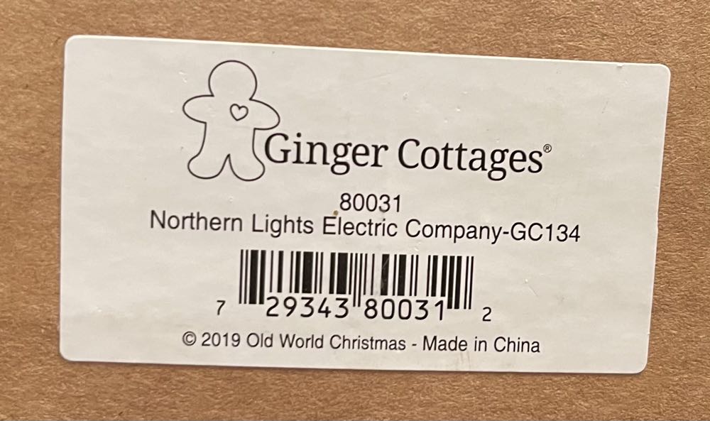 80031 (GC134) Ginger Cottages - Northern Lights Electric Company  ornament collectible [Barcode 729343800312] - Main Image 2