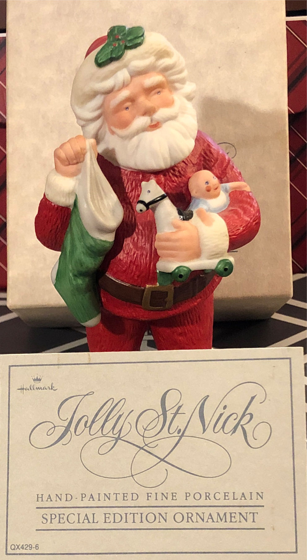 Jolly St. Nick. Hand Painted Fine Porcelain   (Santa) ornament collectible - Main Image 3