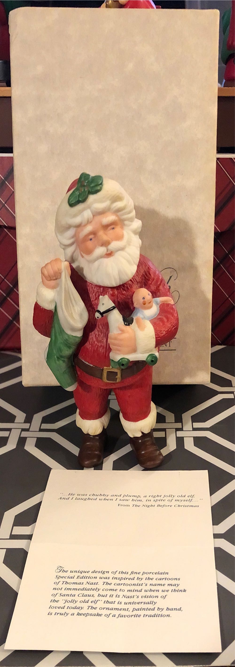 Jolly St. Nick. Hand Painted Fine Porcelain   (Santa) ornament collectible - Main Image 4