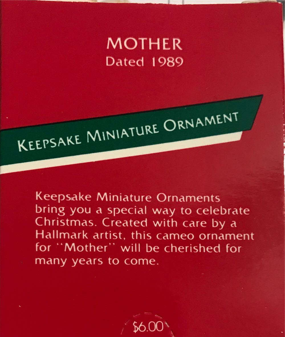 Mother Dated 1989  ornament collectible - Main Image 2