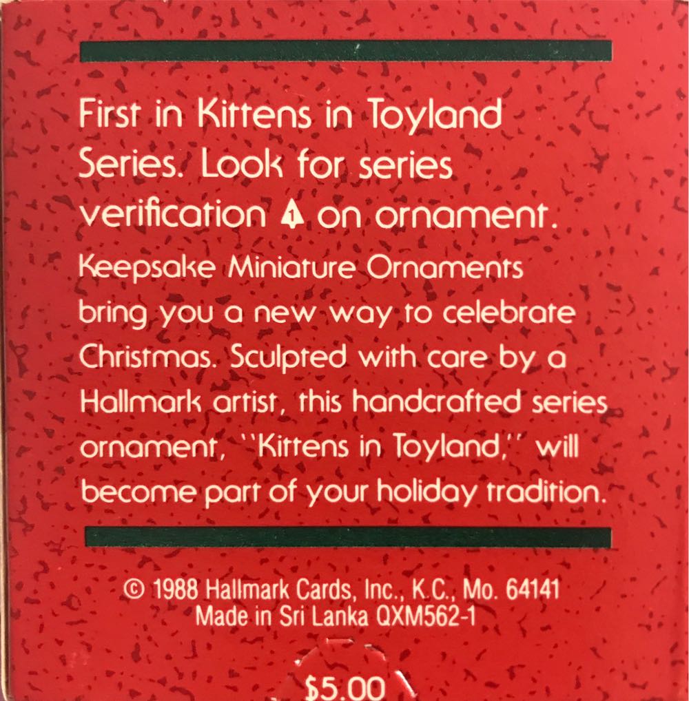 MO - KIT#1 - Kittens In Toyland ornament collectible - Main Image 3