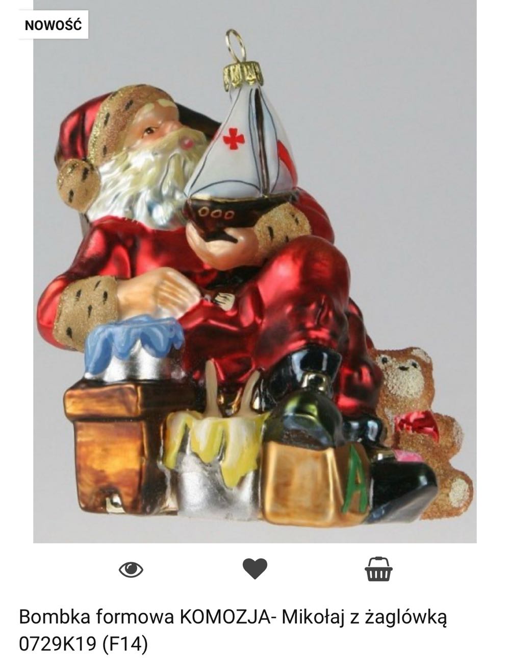Mikołaj Z Żaglówką - Kolekcja Wiktoriańska ornament collectible - Main Image 3