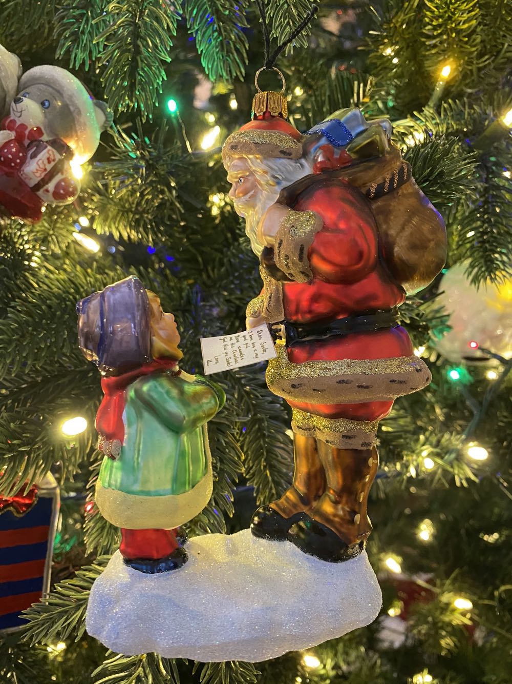 Dear Santa / Mikołaj I Dziewczynka Z Listem  - Kolekcja Wiktoriańska ornament collectible - Main Image 2