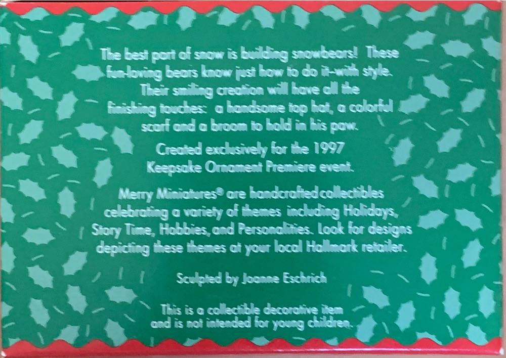 Snowbear Skiing - Merry Miniatures (Bear) ornament collectible [Barcode 015012390704] - Main Image 2