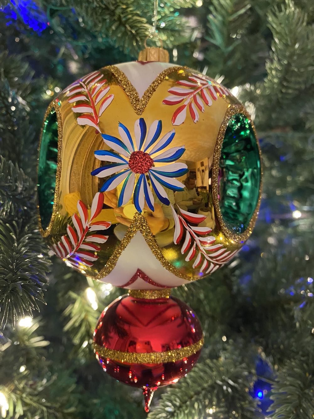 Triple Indent Drop (yellow)  ornament collectible - Main Image 2