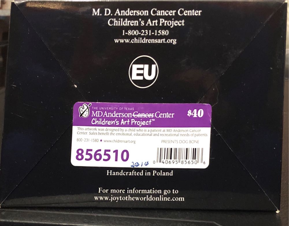 Dog Bone With Presents - M.D.Anderson Children’s Art Project (Dogs) ornament collectible [Barcode 040695856506] - Main Image 4
