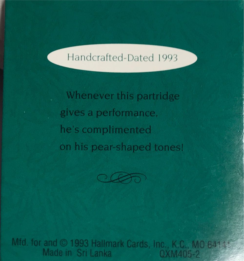 Miniature Pear-Shaped Tones  (Keepsake Miniature) ornament collectible [Barcode 015012030907] - Main Image 2