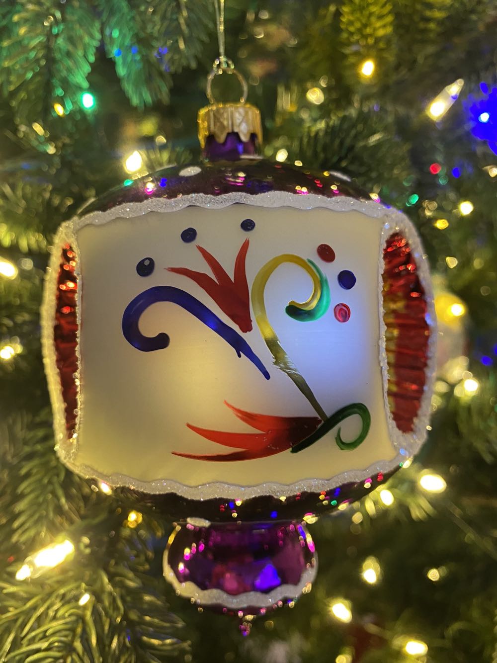 Pendant (reflector) With Two Pistons (folk-purple) / Wisior (reflektor) Z Dwoma Tłokami (biały-fioletowy)   ornament collectible - Main Image 2