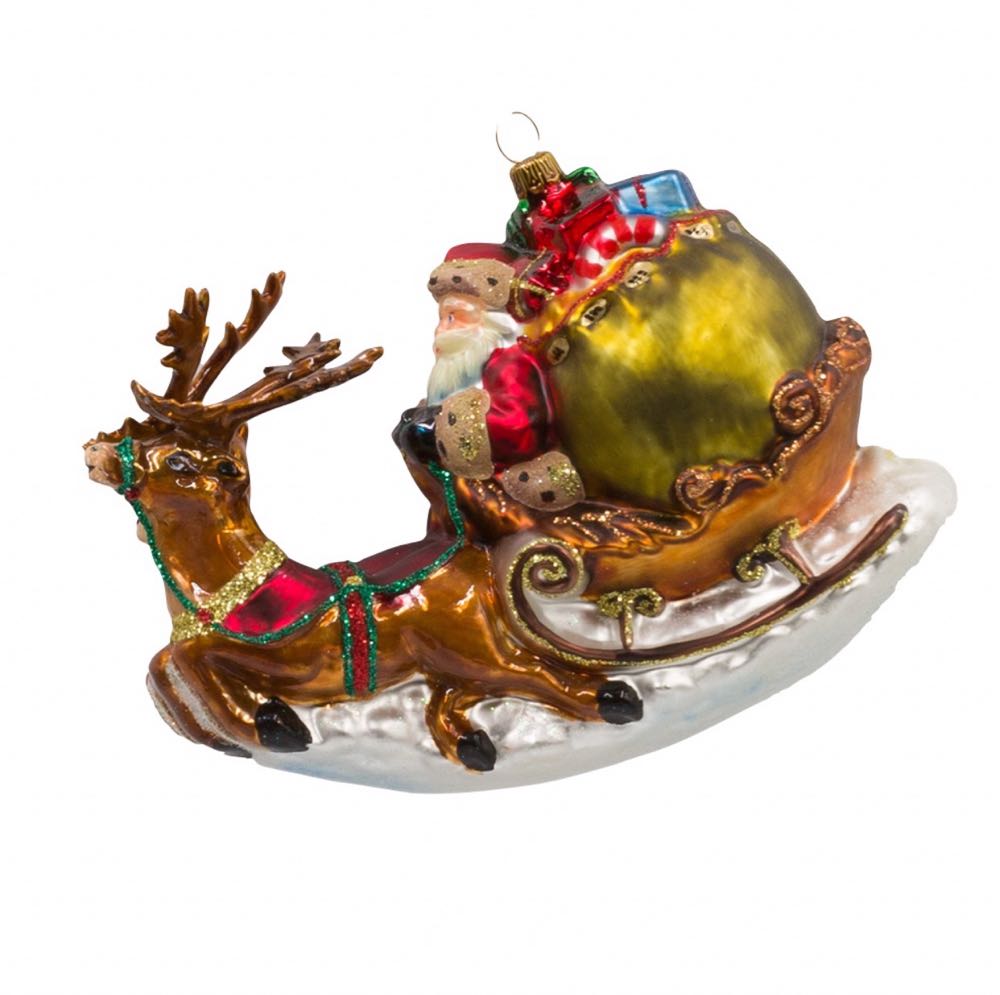 Santa In Sled With Reindeer / Mikołaj Na Saniach Z Reniferami - Kolekcja Wiktoriańska ornament collectible - Main Image 4