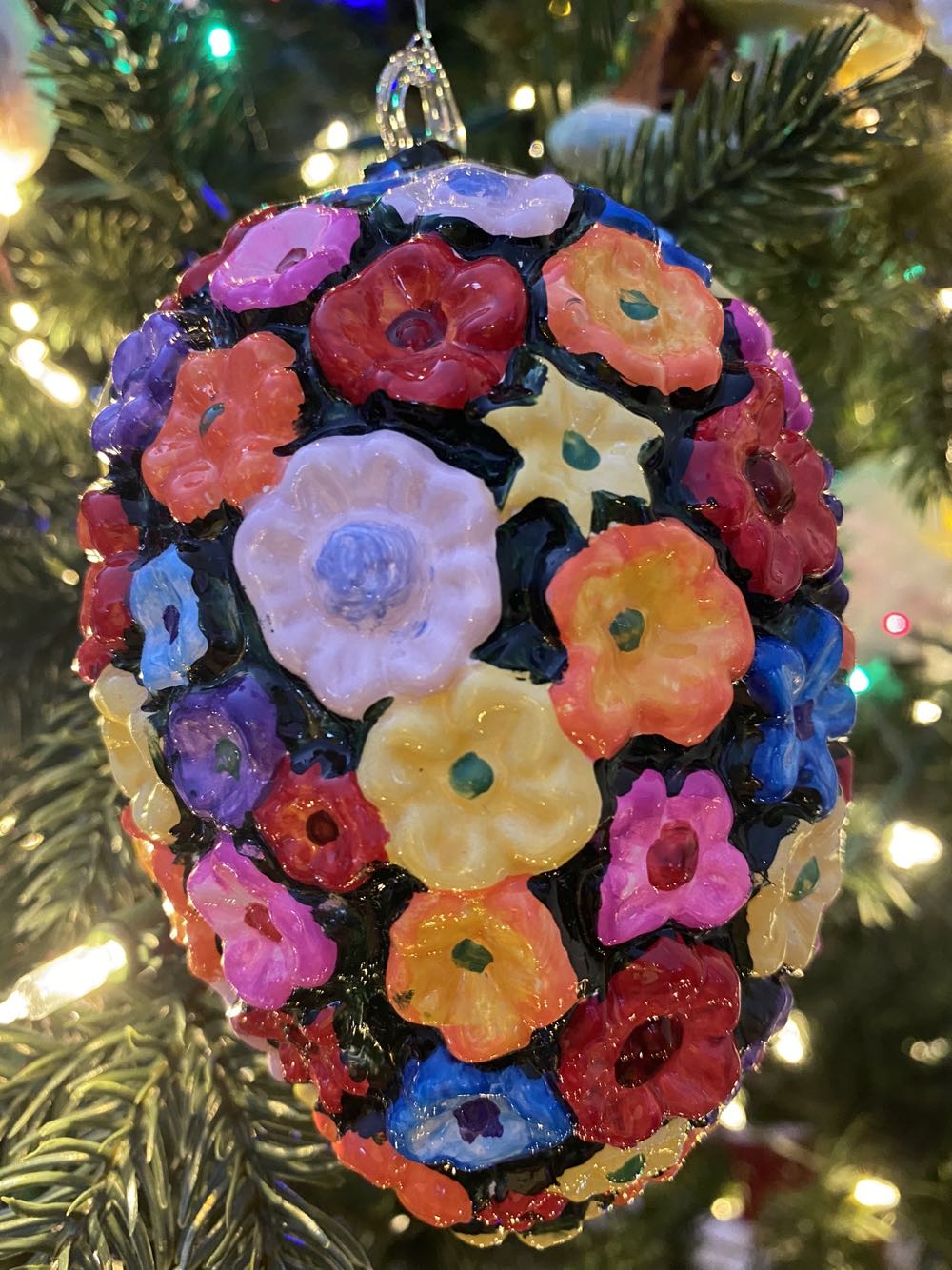 EGG WITH MULTICOLORED FLOWERS / Jajko W Kwiaty  ornament collectible - Main Image 2